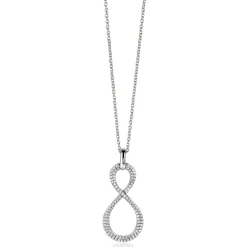 Discount Zinzi 35mm zilveren hanger Infinity bezet met witte zirconia's ZIH2570 (zonder collier)