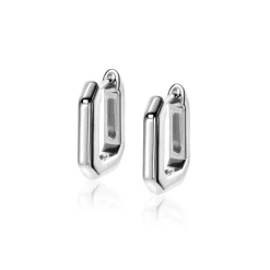 Outlet Zinzi 16mm zilveren luxe oorringen 16x3mm achthoekig met klapsluiting ZIO2495