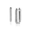Clearance Zinzi 23mm zilveren luxe oorringen 23x3mm achthoekig bezet met witte zirconia's en klapsluiting ZIO2494Z