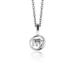 Hot Zinzi 9mm zilveren Maagd sterrenbeeldhanger bezet met witte zirconia ZIH-MAA (zonder collier)