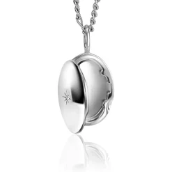 Hot Zinzi 22mm zilveren medaillon ovaal glanzend bezet met witte zirconia ZIH2424 (zonder collier)