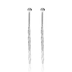 Discount Zinzi 65mm zilveren multi-look oorstekers met bungelende paperclip schakels ZIO2709