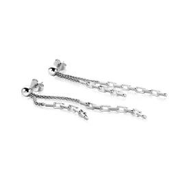 Discount Zinzi 65mm zilveren multi-look oorstekers met bungelende paperclip schakels ZIO2709