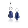 New Zinzi 19mm zilveren oorbedels in kegelvorm met lapis lazuli edelstenen ZICH2256L (zonder oorringen)