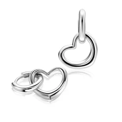 Sale Zinzi 14mm zilveren oorbedels open hartvorm ZICH2718 (zonder oorringen)
