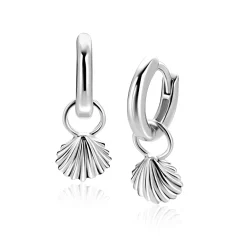 Online Zinzi 8mm zilveren oorbedels schelp ZICH2732 (zonder oorringen)