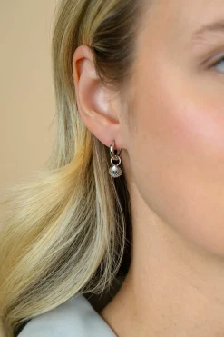 Online Zinzi 8mm zilveren oorbedels schelp ZICH2732 (zonder oorringen)