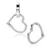 Discount Zinzi 19mm zilveren oorbedels open harten, bezet met witte zirconia's ZICH2447 (zonder oorringen)