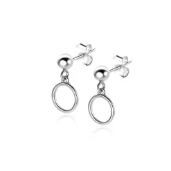 Sale Zinzi 15mm zilveren oorknoppen bol met open rondje 8mm ZIO2523