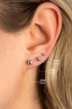 Sale Zinzi 3mm zilveren oorknoppen glad bol ZIO805