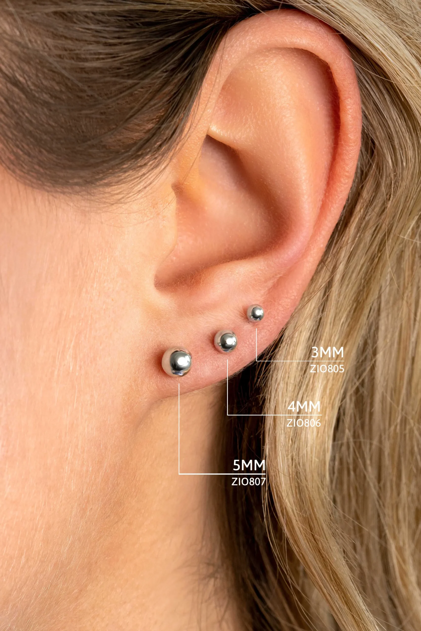 Sale Zinzi 3mm zilveren oorknoppen glad bol ZIO805