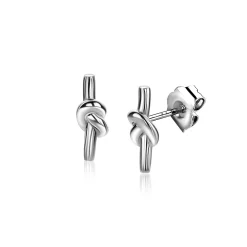 Best Zinzi 13mm zilveren oorknoppen met staafje en glanzende knoop ZIO2613