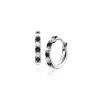 Discount Zinzi 12mm zilveren oorringen bezet met witte en zwarte zirkonia's 2mm buisdikte met luxe klapsluiting ZIO2559Z