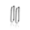 Discount Zinzi 28mm zilveren oorringen in ovale vorm met gedraaide buis en luxe klapsluiting ZIO2693