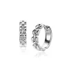 Clearance Zinzi 16mm zilveren oorringen met rolex-style schakels 4mm breed en luxe klapsluiting ZIO2556