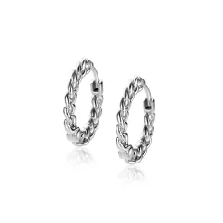 Discount Zinzi 17mm zilveren oorringen, vanaf zijkant gourmet schakel zichtbaar, 2mm breed, met luxe klapsluiting ZIO1414