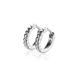 Clearance Zinzi 14mm zilveren oorringen met kleine druppels en luxe klapsluiting ZIO2688