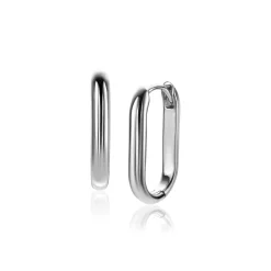 Zinzi 20mm zilveren oorringen in ovale vorm met ronde buis 3mm breed ZIO2605