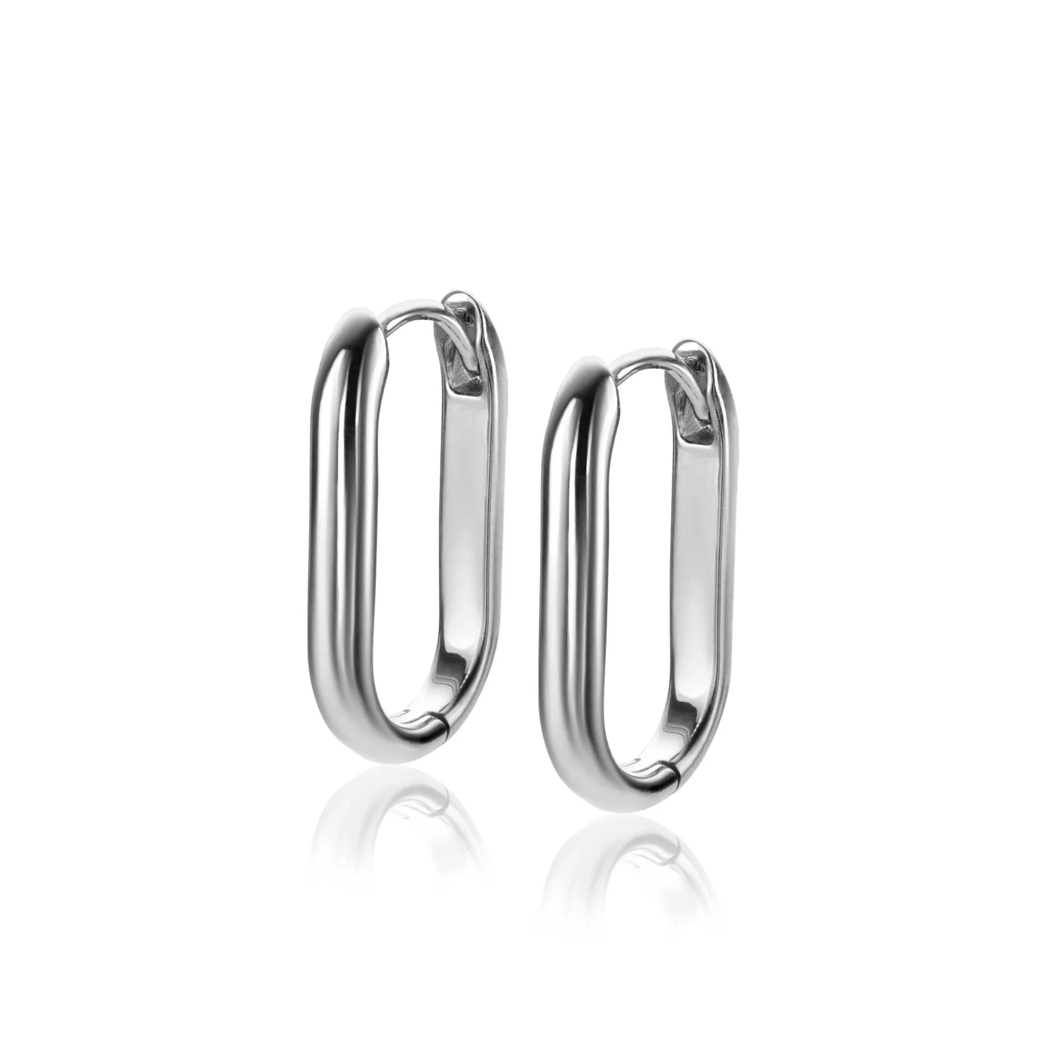 Zinzi 20mm zilveren oorringen in ovale vorm met ronde buis 3mm breed ZIO2605