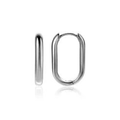 Zinzi 20mm zilveren oorringen in ovale vorm met ronde buis 3mm breed ZIO2605