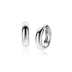 Discount Zinzi 15mm zilveren oorringen met gladde ronde buis van 4mm breed en luxe klapsluiting ZIO2565