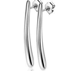 Best Zinzi 49mm zilveren oorstekers in langwerpige druppelvorm ZIO2674