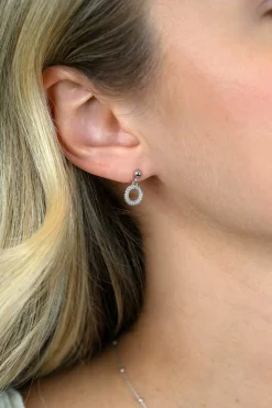 Zinzi 14mm zilveren oorstekers met open rondje van 8,5mm voorzien van een bolstructuur ZIO2704