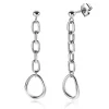 New Zinzi 45mm zilveren oorstekers met ovale schakels en ovale hanger ZIO2481