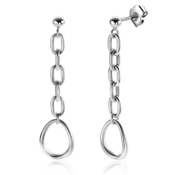 New Zinzi 45mm zilveren oorstekers met ovale schakels en ovale hanger ZIO2481
