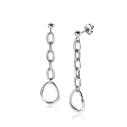 New Zinzi 45mm zilveren oorstekers met ovale schakels en ovale hanger ZIO2481