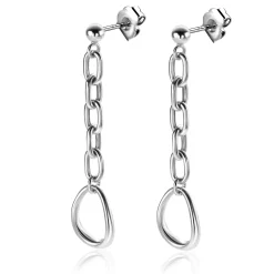 New Zinzi 45mm zilveren oorstekers met ovale schakels en ovale hanger ZIO2481