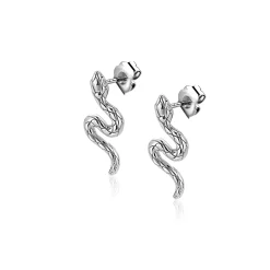 Sale Zinzi 18mm zilveren oorstekers slang met zirkonia-ogen ZIO2721
