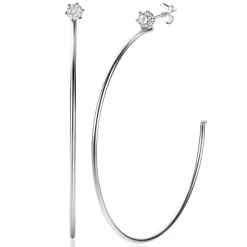 Best Zinzi 55mm zilveren oorstekers 5mm witte zirconia met halve oorringen 55mm en 1,5mm buisdikte ZIO2574