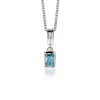 Best Zinzi 17mm zilveren rechthoekige hanger bezet met een petrol blauwe kleursteen ZIH2614 (zonder collier)