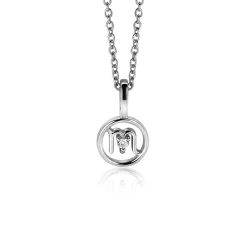 Hot Zinzi 9mm zilveren Schorpioen sterrenbeeldhanger bezet met witte zirconia ZIH-SCH (zonder collier)