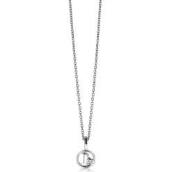 Hot Zinzi 9mm zilveren Steenbok sterrenbeeldhanger bezet met witte zirconia ZIH-STE (zonder collier)