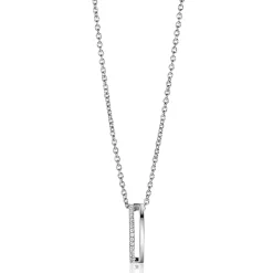 Discount Zinzi 15mm zilveren strakke hanger bezet met witte zirconia's ZIH2452 (zonder collier)