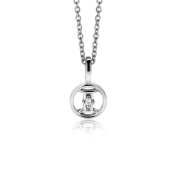 Zinzi 9mm zilveren Tweelingen sterrenbeeldhanger bezet met witte zirconia ZIH-TWE (zonder collier)