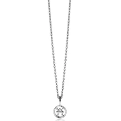Discount Zinzi 9mm zilveren Vis sterrenbeeldhanger bezet met witte zirconia ZIH-VIS (zonder collier)