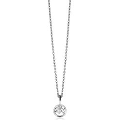 New Zinzi 9mm zilveren Waterman sterrenbeeldhanger bezet met witte zirconia ZIH-WAT (zonder collier)