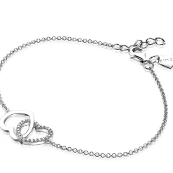 New Zinzi armband verbonden harten wit ZIA1736