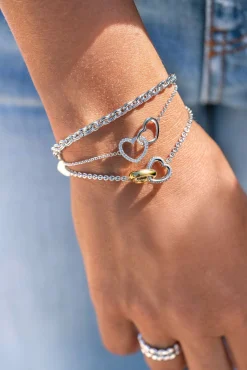 New Zinzi armband verbonden harten wit ZIA1736