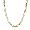 Zinzi bicolor schakelketting 7mm breed met jasseron en ovale schakels 45cm ZIC2667