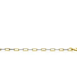 Sale Zinzi bicolor zilveren ovale schakelarmband 6mm breed 20cm ZIA2668