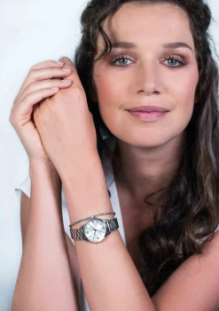 Zinzi Classy Mini horloge 30mm zilverkleurige wijzerplaat stalen kast en band ziw1202
