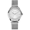 Discount Zinzi Classy Mini horloge 30mm zilverkleurige wijzerplaat stalen kast en meshband ZIW1202M