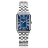 Hot Zinzi Elegance horloge blauwe wijzerplaat en rechthoekige kast stalen schakelband 28mm extra dun ZIW1955