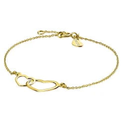 Zinzi Gold 14 karaat gouden jasseron armband open harten 18-20cm ZGA114