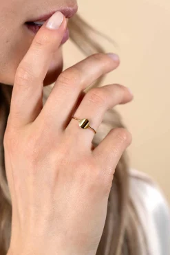 Online Zinzi Gold 14 karaat gouden ring glad rond ZGR215