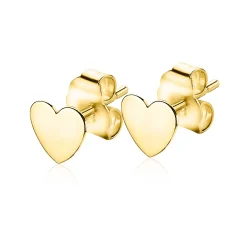 Clearance Zinzi Gold 14 karaat gouden oorknoppen glad hartje ZGO214